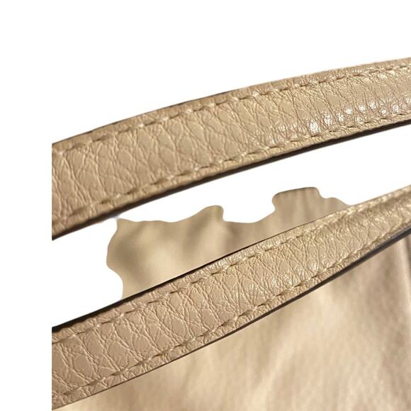 Anne Klein Tote 13 1/2 x 12 x 2 1/2 Beige Pebbled Faux Leather - Picture 11 of 13